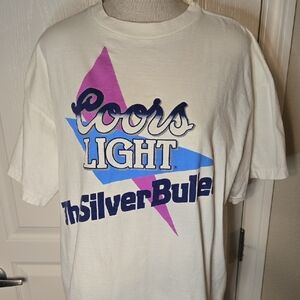 Vintage 1980's Coors Light Silver Bullet Graphic T-Shirt
